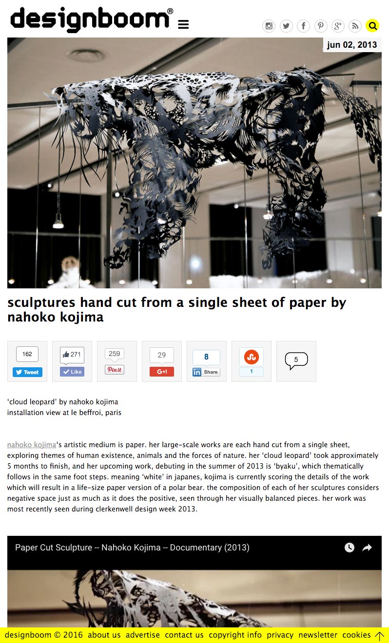 design boom amazing paper cut sculpture